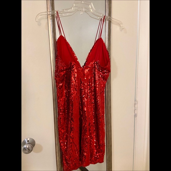 Sequin Dress - Red - Picture 2 of 3